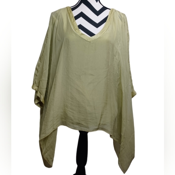 Sofia Made in Italy Artsy 100% Silk Boho Blouse - Picture 3 of 15